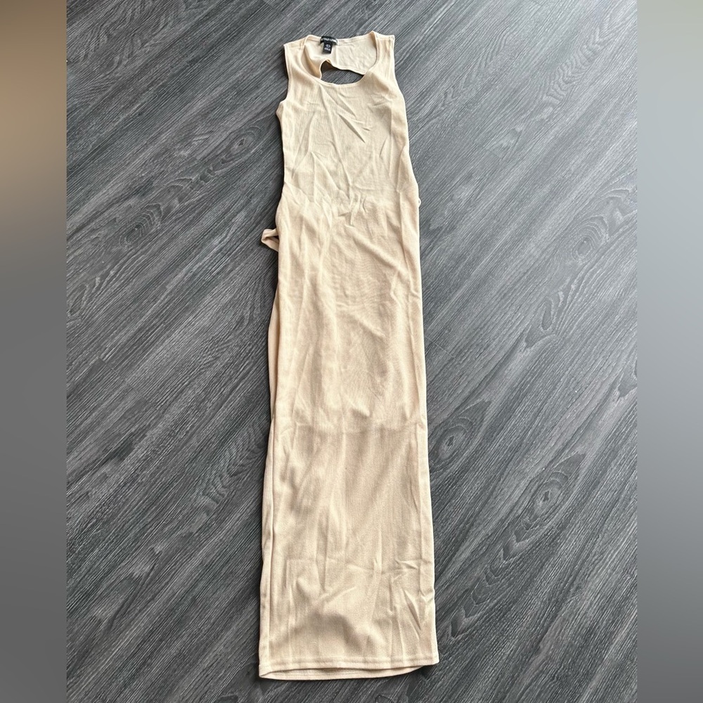 Beige Sleeveless Maxi Dress